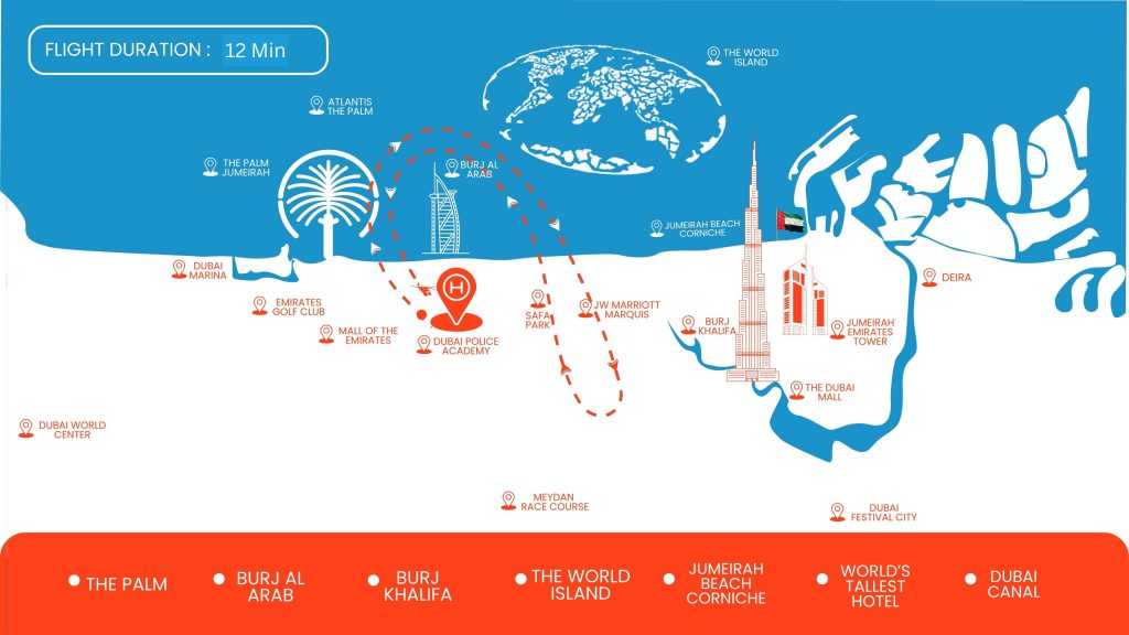 12 mins helicopters tour map