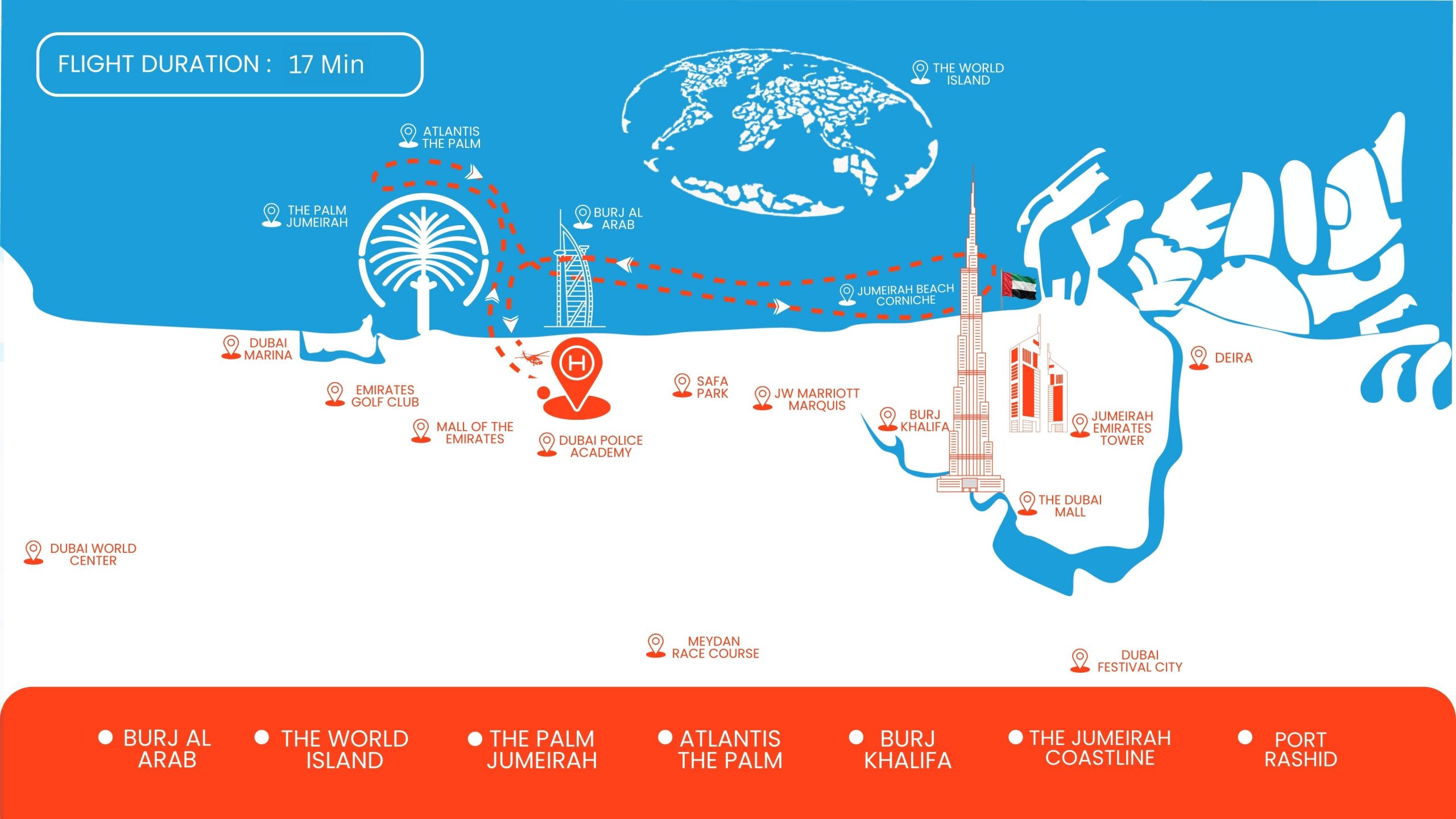 17 mins helicopters tour map