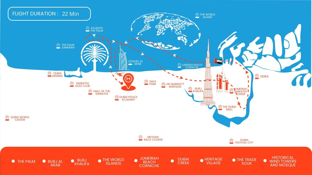 22 mins helicopters tour map