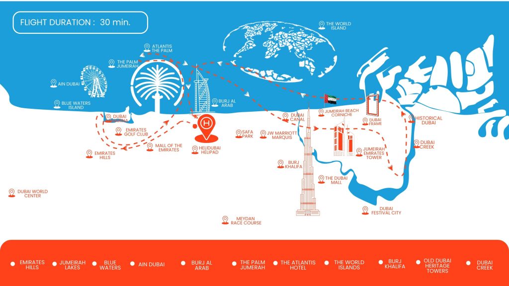 30 mins helicopters tour map