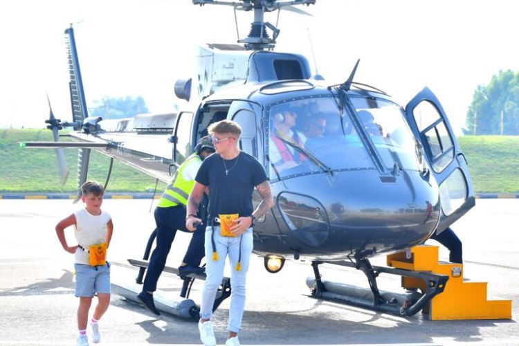Children Take a Helicopter Ride